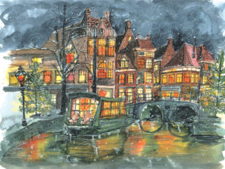 A4 artprint Alkmaar De Grachten (met passe-partout)