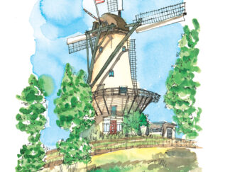 A4 artprint Alkmaar Molen van Piet (met passe-partout)