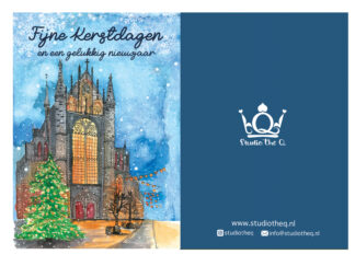 A6 Kerstkaart met envelop Leiden 2